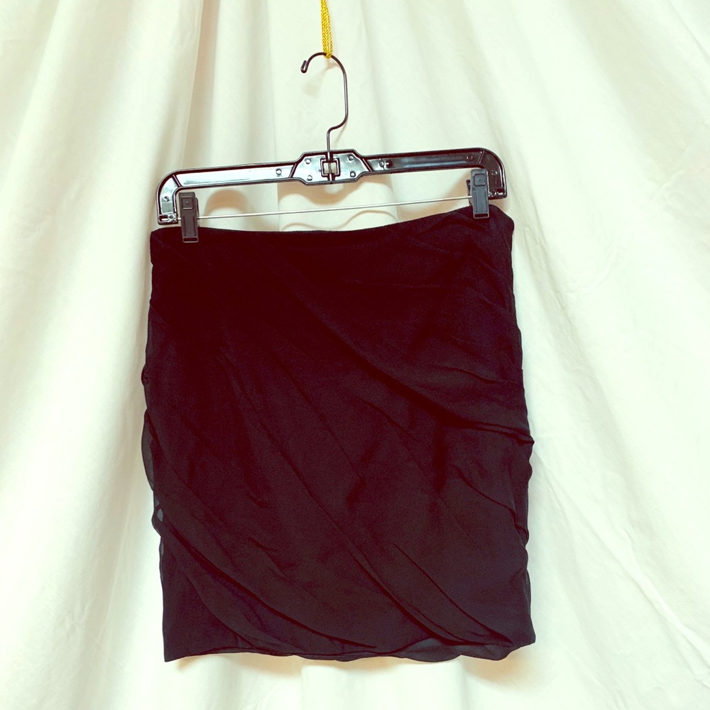 Diane Von Furstenberg DVF Black 100% Silk Skirt